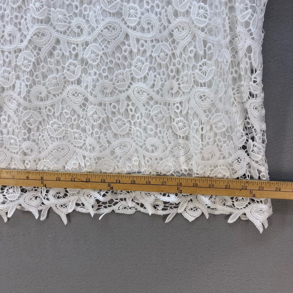 NWT Philosophy Top Women's XXL White Lace Crochet Look Lined Feminine - Picture 4 of 12